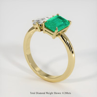 1.19 Ct. Emerald Ring, 18K Yellow Gold 2