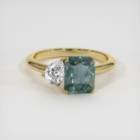 3.16 Ct. Color Change Sapphire Ring, 18K Yellow Gold 1