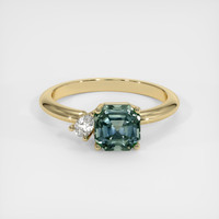 1.75 Ct. Bluish Green Sapphire Ring, 18K Yellow Gold 1