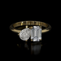 1.03 Ct. White Sapphire Ring, 18K Yellow Gold 1