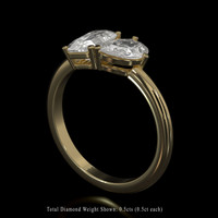 1.03 Ct. White Sapphire Ring, 18K Yellow Gold 2