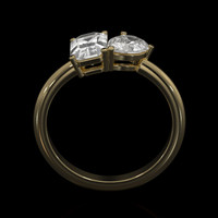 1.03 Ct. White Sapphire Ring, 18K Yellow Gold 3