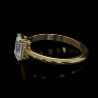 1.03 Ct. White Sapphire Ring, 18K Yellow Gold 4