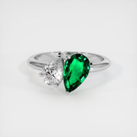 1.36 Ct. Emerald Ring, Platinum 950 1