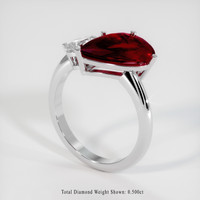 3.18 Ct. Ruby Ring, Platinum 950 2