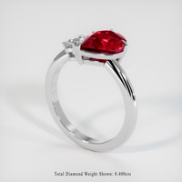 2.04 Ct. Ruby Ring, Platinum 950 2