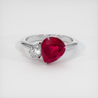 3.44 Ct. Ruby Ring, Platinum 950 1