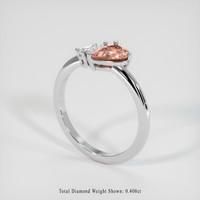 1.14 Ct. Padparadscha Sapphire Ring, Platinum 950 2