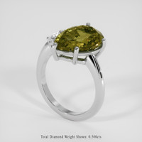 6.05 Ct. Yellowish Green Sapphire Ring, Platinum 950 2