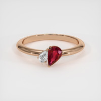 0.36 Ct. Ruby Ring, 14K Rose Gold 1