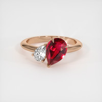 2.04 Ct. Ruby Ring, 14K Rose Gold 1