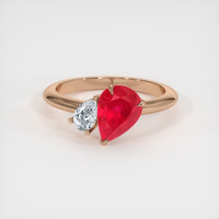 2.03 Ct. Ruby Ring, 14K Rose Gold 1