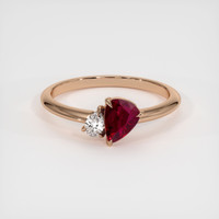 0.99 Ct. Ruby Ring, 14K Rose Gold 1