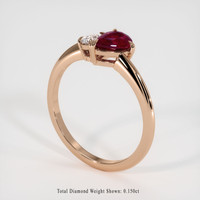 0.99 Ct. Ruby Ring, 14K Rose Gold 2