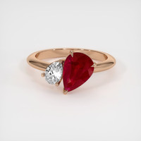 2.07 Ct. Ruby Ring, 14K Rose Gold 1