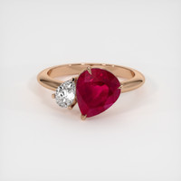 3.44 Ct. Ruby Ring, 14K Rose Gold 1