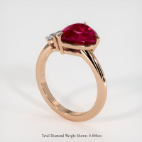 3.44 Ct. Ruby Ring, 14K Rose Gold 2