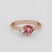 1.06 Ct. Padparadscha Sapphire Ring, 18K Rose Gold 1