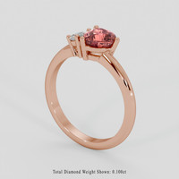 1.06 Ct. Padparadscha Sapphire Ring, 18K Rose Gold 2