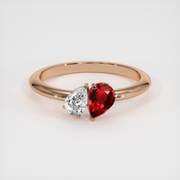 0.48 Ct. Ruby Ring, 18K Rose Gold 1