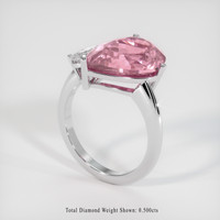 5.33 Ct. Pink Tourmaline Ring, 10K White Gold 2