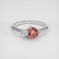 1.06 Ct. Padparadscha Sapphire Ring, 14K White Gold 1