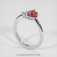 1.06 Ct. Padparadscha Sapphire Ring, 14K White Gold 2