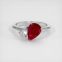 2.07 Ct. Ruby Ring, 14K White Gold 1