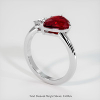 2.07 Ct. Ruby Ring, 14K White Gold 2