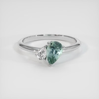 0.84 Ct. Sapphire Ring, 14K White Gold 1
