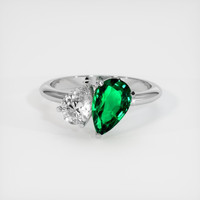 1.36 Ct. Emerald Ring, 18K White Gold 1