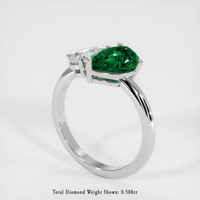 1.36 Ct. Emerald Ring, 18K White Gold 2
