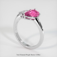 2.07 Ct. Pink Sapphire Ring, 18K White Gold 2