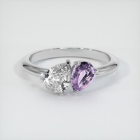0.73 Ct. Sapphire Ring, 18K White Gold 1