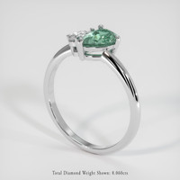0.84 Ct. Sapphire Ring, 18K White Gold 2