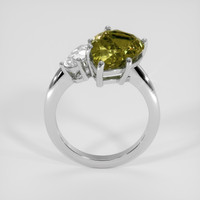 6.05 Ct. Yellowish Green Sapphire Ring, 18K White Gold 3