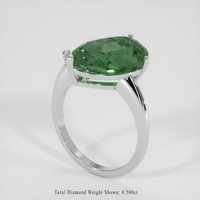 6.49 Ct. Bluish Green Sapphire Ring, 18K White Gold 2