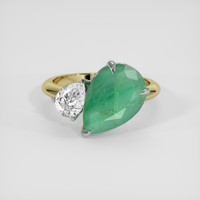 3.78 Ct. Emerald Ring, 18K White & Yellow 1