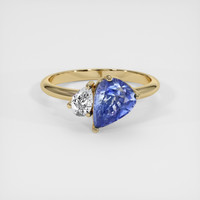 2.00 Ct. Blue Sapphire Ring, 10K Yellow Gold 1