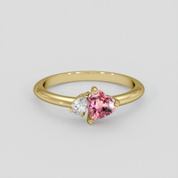 0.66 Ct. Padparadscha Sapphire Ring, 10K Yellow Gold 1