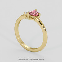 0.66 Ct. Padparadscha Sapphire Ring, 10K Yellow Gold 2