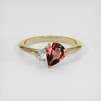 0.86 Ct. Reddish Pink Sapphire Ring, 10K Yellow Gold 1