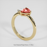 0.86 Ct. Reddish Pink Sapphire Ring, 10K Yellow Gold 2