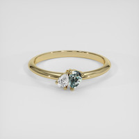 0.22 Ct. Bluish Green to Reddish Purple Alexandrite Ring, 14K Yellow Gold 1