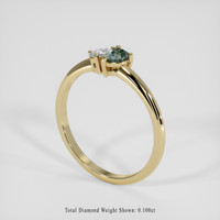 0.22 Ct. Bluish Green to Reddish Purple Alexandrite Ring, 14K Yellow Gold 2