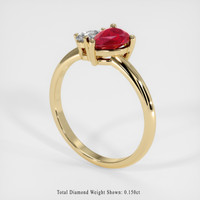 0.76 Ct. Ruby Ring, 14K Yellow Gold 2