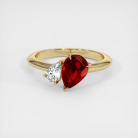 1.55 Ct. Ruby Ring, 14K Yellow Gold 1