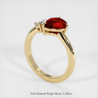 1.55 Ct. Ruby Ring, 14K Yellow Gold 2