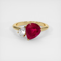 3.44 Ct. Ruby Ring, 14K Yellow Gold 1