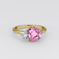2.57 Ct. Purplish Pink Sapphire Ring, 14K Yellow Gold 1